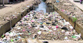 A view of the Ganda Nullah project in Ludhiana.