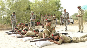 NCC cadets train at the annual training camp being organised at the PTU Giani Zail Singh College Campus in Bathinda.