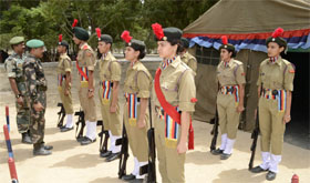 NCC cadets train at the annual training camp being organised at the PTU Giani Zail Singh College Campus in Bathinda.