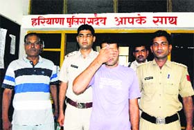 The shelter home warden, accused of sodomising an inmate, in police custody at Rohtak on Monday