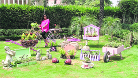 Sunita Singal with her creations in Ludhiana.