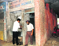 A public toilet in a bad shape at Phase II in Mohali.
