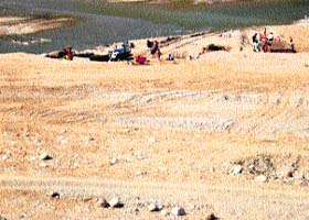 Tractor trailors involved in illegal mining