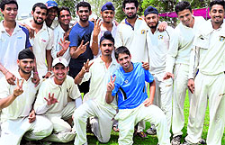 Patiala team in a jubilant mood after winning a match against Ludhiana at Punjab Agricultural University on Tuesday