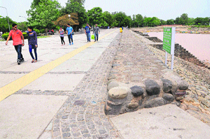 With few tourists visiting, the lake wears a deserted look.