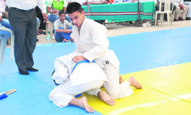 Rahul Kodan in action during a match in Ludhiana. 