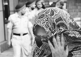 The accused, Dolly Arora, at the District Courts in Phase III-B1, Mohali, on Thursday