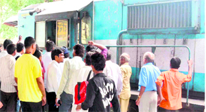 The Moradabad-Dehradun Link Express in Haridwar on Friday. 