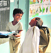 The excitement of children of labourers knew no bounds after receiving bags and books at the start of an NCLP school at Mithapur in Jalandhar.