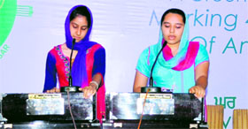 Sehajneet Kaur from Washington DC learns classical kirtan at Jawaddi Taksal Music Academy.