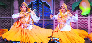 Dancers entertain audiences at the 21st Mango Mela in Pinjore on Saturday. 