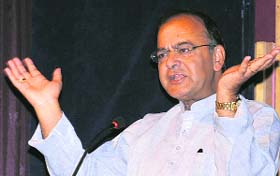 Senior BJP leader Arun Jaitley speaks on interlocutors’ report on Kashmir in Chandigarh on Sunday
