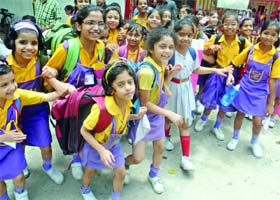 Schools Reopen: After an extended summer vacation, children in New Delhi returned to school on Monday