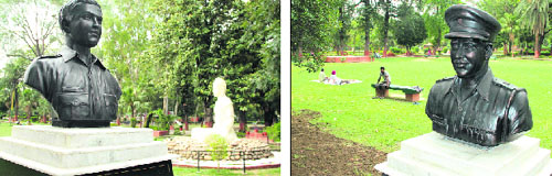 Vajra Corps has installed statues of war heroes at Jawahar Garden in Jalandhar Cantonment.