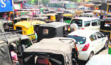Traffic jams are a common sight in Amritsar. 