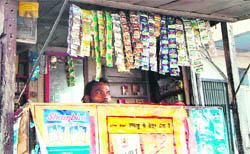 A vendor sells tobacco products in Amritsar. 