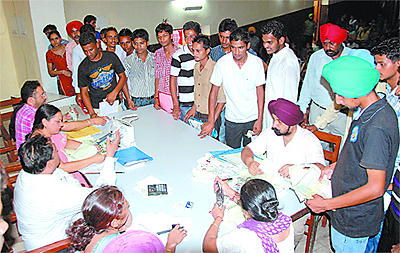 A huge rush was witnessed at the Government Rajindra College in Bathinda on Tuesday as students arrived for counselling while seeking admission to various courses on Tuesday.