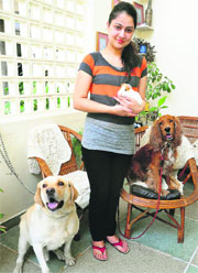 Ambika Anand with her pets