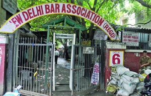 The lawyers chambers at the Patiala House Courts wear a deserted look as the advocates support the call of Bar Council of India to protest against the government's proposed Higher Education and Research Bill.