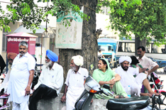 Litigants wait for lawyers at the complex in Jalandhar on Wednesday.