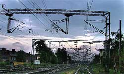 Clouds present a picturesque view at the railway station in Ludhiana on Wednesday