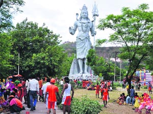 Kanwariyas seen taking rest in Vivekananda Park as the pilgrimage enters its second phase in Haridwar on Thursday. 