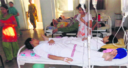 Nursing students undergo treatment in Mukerian. 