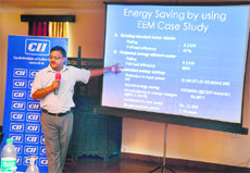 A training programme on energy saving for industries organised by the Confederation of Indian Industry at Rudrapur on Friday. 