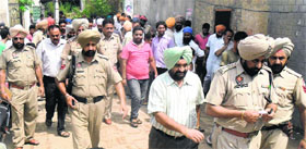 Police officials at the incident site.