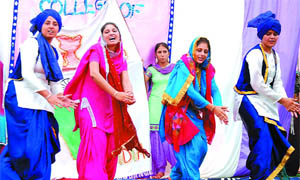 Students of Mahant Gurbanta Das School of Nursing perform at a farewell function organised on Saturday. 