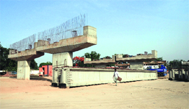An incomplete flyover from PAP Chowk to Rama Mandi Chowk in Jalandhar.
