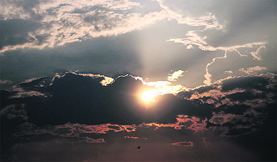 The cloudy sky on Sunday evening had varied hues much to the delight of the sky gazers in Jalandhar.