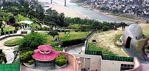 A view of Bag-e-Bahu garden siuated on the banks of the Tawi in Jammu on Sunday
