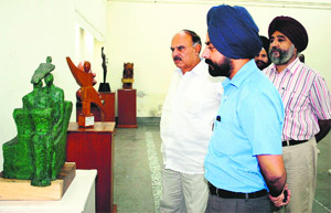 The sculpture exhibition at Indian Academy of Fine Arts at Thakur Singh Art Gallery draws many a viewers in Amritsar.