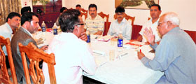 Governor NN Vohra chairs a meeting on Amarnath yatra arrangements in Srinagar on Monday.