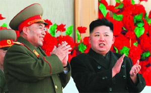 North Korean leader Kim Jong-Un (R) with Chief of General Staff of the Korean Peoples Army Ri Yong-ho in Pyongyang in this file photo