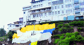 The landslip that forced the closure of Shimlas century-old Oberoi Clarkes Hotel.
