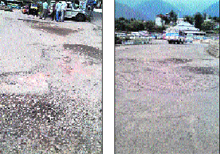 Views of the poor condition of Palampur bus stand. 