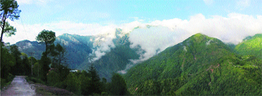 A beautiful view of the Dhauladhar range after a fresh spell of rain on Sunday.