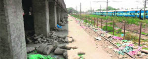The Amritsar railway stations cargo area where cement and other goods imported from Pakistan are unloaded. 