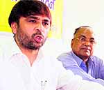 Kanwar Japinder Singh, president of the Uttarakhand Punjabi Kranti Morcha, addresses a press conference in Dehradun on Wednesday