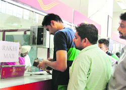 People at a post office in Ludhiana. 