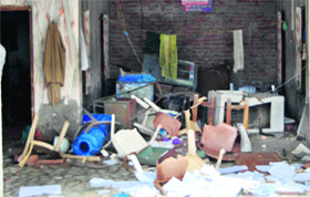 The Maandhothi police post after the attack on Thursday. 