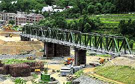A view of the under-construction railway bridge near the 11-km-long Pir Panjal rail tunnel, which will be Indias longest and Asias second longest tunnel. It will reduce the distance between Qazigund and Banihal from 35 km to 11 km