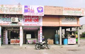 A liquor vend contractor encroaches upon a corridor for commercial purposes in Ludhiana on Thursday