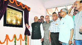 Chief Minister PK Dhumal inaugurates the mini-secretariat building in Sundernagar on Friday. 