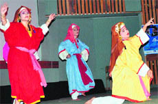 Young artistes perform during Salaam Mahara, a musical and theatrical presentation, in Srinagar.