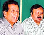 Minister for Medical Education RS Chib addresses mediapersons in Jammu on Friday