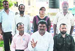 Ramesh Sauli, national chairman, All-India Home Guard Welfare Association, addresses a press conference in Jammu on Friday