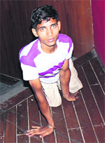 Polio-afflicted boy Chandan Kumar, who has taken admission to B.Tech at the Dr BR Ambedkar National Institute of Technology in Jalandhar.